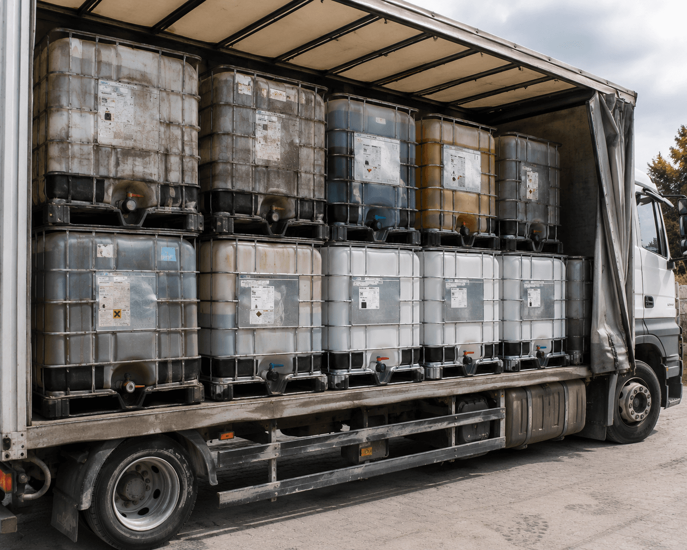 Bales of off-grade corrugate ready for mill pickup